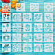24 Sheets 24 Styles Plastic Drawing Stencil(DIY-CW0001-13)-2