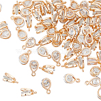 60Pcs Teardrop Alloy Charms, with Cubic Zirconia, Teardrop, Light Gold, 13x8x6mm, Hole: 1mm(KK-HY0002-94)
