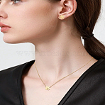 316L Surgical Stainless Steel Pendant Necklaces & Stud Earring Sets, Flower, Golden, 15.91 inch(40.4cm), 1pc(SJEW-LP0001-39)