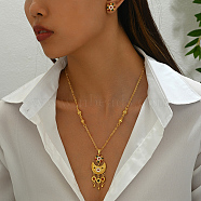 Vintage Exotic Style Necklace Earrings Set Women's Jewelry Kit, Real 18K Gold Plated(FF3486-2)