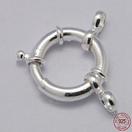925 Sterling Silver Spring Rings Clasps, Silver, 12mm(X-STER-A007-13B)