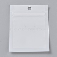 Plastic Zip Lock Bag, Storage Bags, Self Seal Bag, Top Seal, with Window and Hang Hole, Rectangle, White, 8x6x0.2cm(OPP-H001-03A-02)