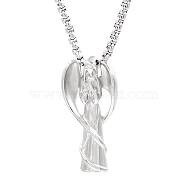 Stainless Steel Angel Pendant Necklaces for Women, Stainless Steel Color, no size(WQ2654-1)