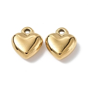 Ion Plating(IP) 304 Stainless Steel Charms, Heart Charm, Real 18K Gold Plated, 12.5x11x4.5mm, Hole: 1.6mm(STAS-C066-16G)