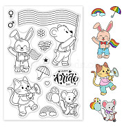 PVC Plastic Stamps, for DIY Scrapbooking, Photo Album Decorative, Cards Making, Stamp Sheets, Animal Pattern, 16x11x0.3cm(DIY-WH0167-56-830)