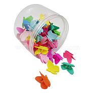 Kids Hair Accessories, Plastic Claw Hair Clips, Butterfly, Mixed Color, 25x16x17mm, 50pcs/box(OHAR-S197-077A)