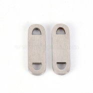 201 Stainless Steel Links Connectors, Laser Cut, Oval, Stainless Steel Color, 6x18x1mm, Hole: 2.5x3mm(STAS-Q238-027)