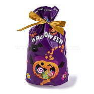 50Pcs Rectangle Halloween Candy Plastic Bags, Candy Printed Candy Drawstring Bags, Indigo, 23.2x14.9x0.05cm(ABAG-U001-01O)