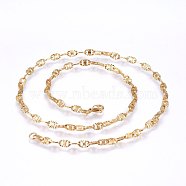304 Stainless Steel Mariner Link Chain Necklaces, Golden, 19.68 inch(50cm), 4.5mm(NJEW-P226-04G)
