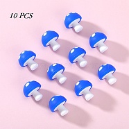 10Pcs Mushroom Silicone Focal Beads, Chewing Beads  For Teethers, DIY Nursing Necklaces Making, Blue, 18mm, Hole: 2mm(JX901A-01)