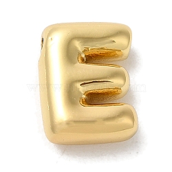 Brass Pendants, Long-Lasting Plated, Real 18K Gold Plated, Letter E, 10.5x7.5x3.5mm, Hole: 1.4mm(KK-S391-02G-E)