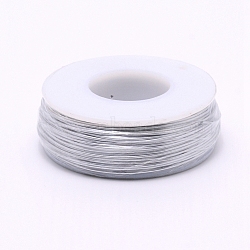 Matte Round Aluminum Wire, Bendable Metal Craft Wire, with Spool, Silver, 20 Gauge, 0.8mm, 36m/roll(X-AW-G001-M-0.8mm-01)