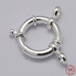 925 Sterling Silver Large Spring Rings Clasps, Silver, 12mm(X-STER-A007-13B)