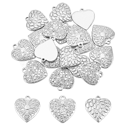Unicraftale 18Pcs 3 Style 304 Stainless Steel Pendants, Heart, Stainless Steel Color, 26.5~27.5x25~25.5x3.5~4mm, hole: 2~2.5mm, 6pcs/style(STAS-UN0025-66)
