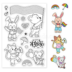 PVC Plastic Stamps, for DIY Scrapbooking, Photo Album Decorative, Cards Making, Stamp Sheets, Animal Pattern, 16x11x0.3cm(DIY-WH0167-56-830)