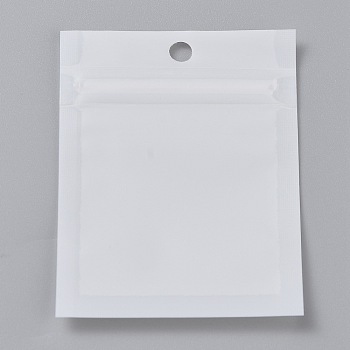 Plastic Zip Lock Bag, Storage Bags, Self Seal Bag, Top Seal, with Window and Hang Hole, Rectangle, White, 8x6x0.2cm