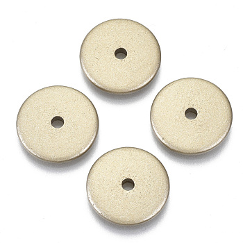 Spray Painted Acrylic Beads, Flat Round/Disc, Gold, 18x3mm, Hole: 3mm, about 696pcs/500g