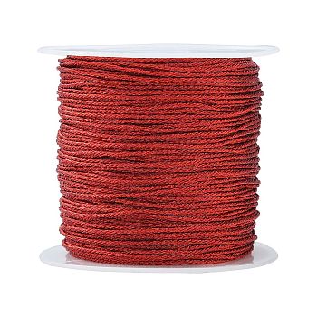 12-Ply Metallic Cord, for Jewelry Making, Dark Red, 0.8mm, about 27.34 Yards(25m)/Roll