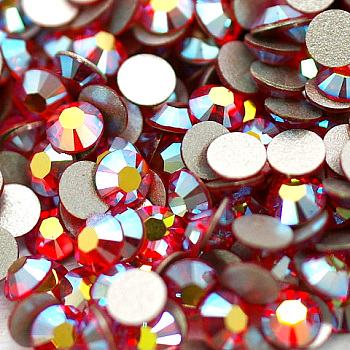 Glass Flat Back Rhinestone, Grade A, Back Plated, Faceted, AB Color, Half Round, Hyacinth, SS16, 3.8~4.0mm, 1440pcs/bag