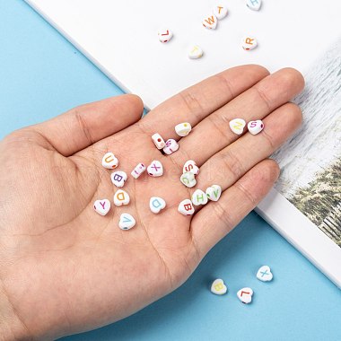 Opaque Acrylic Heart Beads(X-SACR-Q100-M031)-5