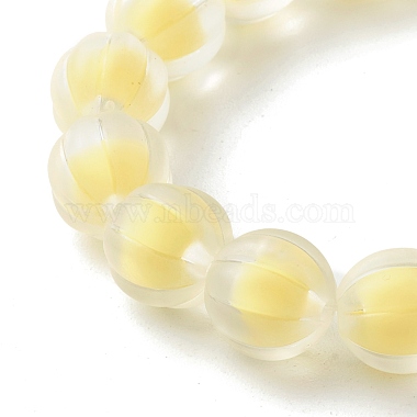 Perle en perle acrylique transparente perles de citrouille bracelet extensible pour enfant(BJEW-JB06593)-7