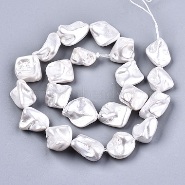 Electroplated Natural Freshwater Shell Beads Strands(X-SHEL-R113-01F)-2