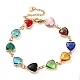 Colorful Glass Link Chain Bracelets(BJEW-B075-09)-1