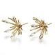 Brass Micro Pave Cubic Zirconia Stud Earring Findings(KK-N233-045-NF)-1