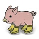 Pig in Rain Boots Enamel Pins(JEWB-C021-01C)-1