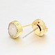 Flat Round Natural Druzy Agate Stud Earrings(EJEW-L168-05C)-2