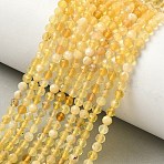 Natural Yellow Opal Beads Strands, Faceted, Round, 3mm, Hole: 0.5mm, about 115pcs/strand, 15.16 inch(38.5cm)(G-F509-07-3mm-02)