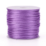 Nylon Satin Rattail Cords, for Beading Jewelry Making Chinese Knot Macrame Craft, Lilac, 1.5mm, about 16.4 yards(15m)/roll(NWIR-L006-1.5mm-07)