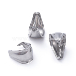 Tarnish Resistant 304 Stainless Steel Snap on Bails, Stainless Steel Color, 9.7x9x6.5mm(STAS-E466-22P)