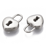 304 Stainless Steel Pendants, Heart Lock, Stainless Steel Color, 19.5x13x5mm, Hole: 6x4mm(X-STAS-S079-164)
