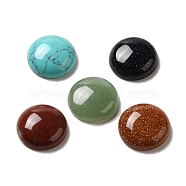 Natural & Synthetic Gemstone Cabochons, Mixed Style, Half Round, Mixed Color, 18x6.5mm(X-G-T020-18mm-M)