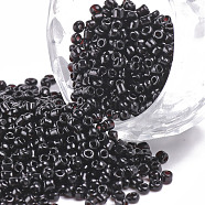 (Repacking Service Available) Glass Seed Beads, Opaque Colours Seed, Small Craft Beads for DIY Jewelry Making, Round, Black, 12/0, 2mm, about 12g/bag(SEED-C019-2mm-49)