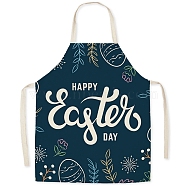 Cute Easter Egg Pattern Polyester Sleeveless Apron, with Double Shoulder Belt, for Household Cleaning Cooking, Teal, 680x550mm(PW-WG98916-29)