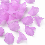 Transparent Acrylic Beads, Calla Lily, Frosted, Medium Purple, 40.5x33x35mm, Hole: 1.8mm, about 135pcs/500g(BSF796-C08)