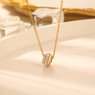Elegant stainless steel droplet pendant necklace for daily wear.(VA3109-3)