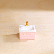 Resin Miniature Ornaments, Micro Landscape Home Dollhouse Accessories, Wash Basin, 25x21mm(PW-WG8FD30-01)