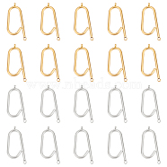 20Pcs 2 Colors 304 Stainless Steel  Connector Charms, Oval, Golden & Stainless Steel Color, 28x12x1.5mm, Hole: 1.5mm, 10pcs/colors(STAS-UN0038-38)