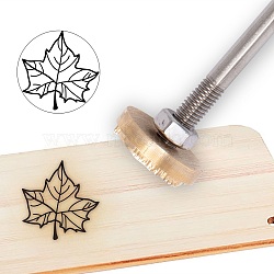 Stamping Embossing Soldering Brass with Stamp, for Cake/Wood, Leaf Pattern, 30mm(AJEW-WH0113-15-05)