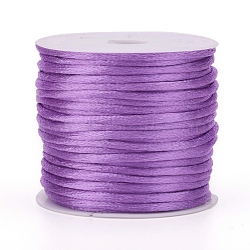 Nylon Cord, Satin Rattail Cord, for Beading Jewelry Making, Chinese Knotting, Lilac, 1.5mm, about 16.4 yards(15m)/roll(NWIR-L006-1.5mm-07)