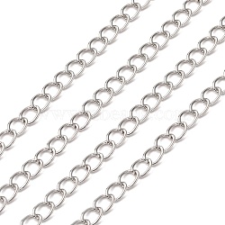 Iron Twisted Chains, Unwelded, Platinum Color, Ring: about 3.5mm wide, 5.5mm long, 0.5mm thick(X-CH017)