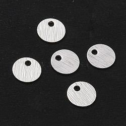 Brass Charms, Flat Round, 925 Sterling Silver Plated, 6x0.5mm, Hole: 1.2mm(KK-Y003-06E-S)