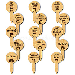 15Pcs 15 Style Wood Plant Labels, for Seed Potting, Herbs, Flowers, Vegetables, Human, 120x63.5x3mm, 1pc/style(WOOD-WH0133-025)