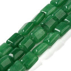 Dyed Natural Malaysia Jade Beads Strands, Rectangle, Green, 8~9x6.5~7x4mm, Hole: 0.8mm, about 45pcs/strand, 15.16 inch(38.5cm)(G-G085-A05-01)