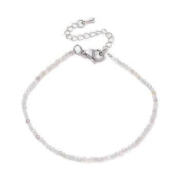 Natural Labradorite Round Beads Bracelets, 7-1/4 inch(18.5cm)