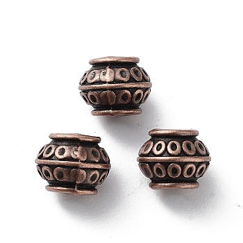 Tibetan Style Alloy Beads, Rondelle, Cadmium Free & Lead Free, Red Copper, 8.5x6.5mm, Hole: 3.5mm