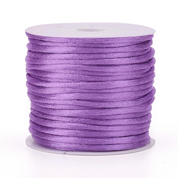 Nylon Cord, Satin Rattail Cord, for Beading Jewelry Making, Chinese Knotting, Lilac, 1.5mm, about 16.4 yards(15m)/roll